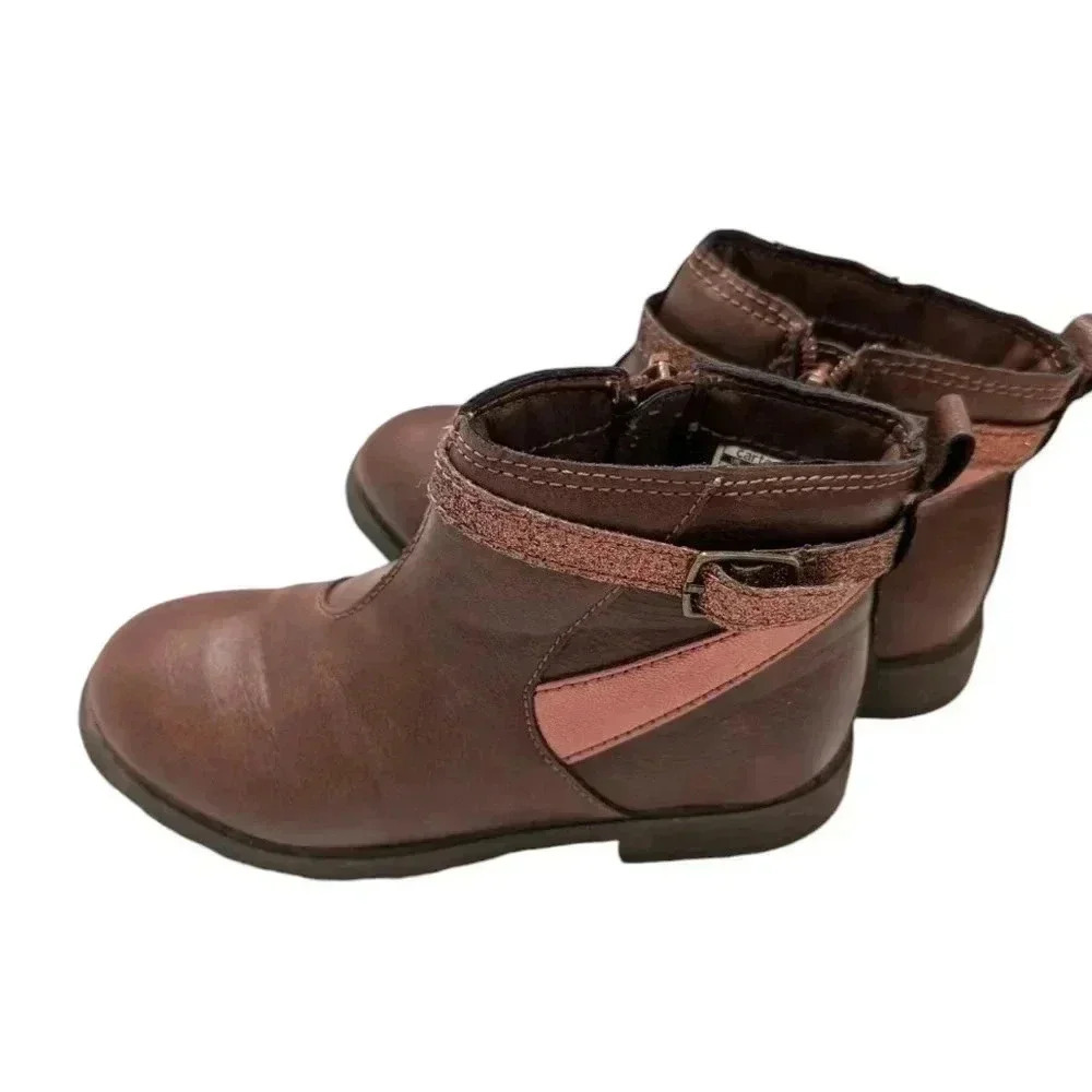 Carter's Girls Fashion  Ankle  Dress Boot Tan Little Kid SZ 12